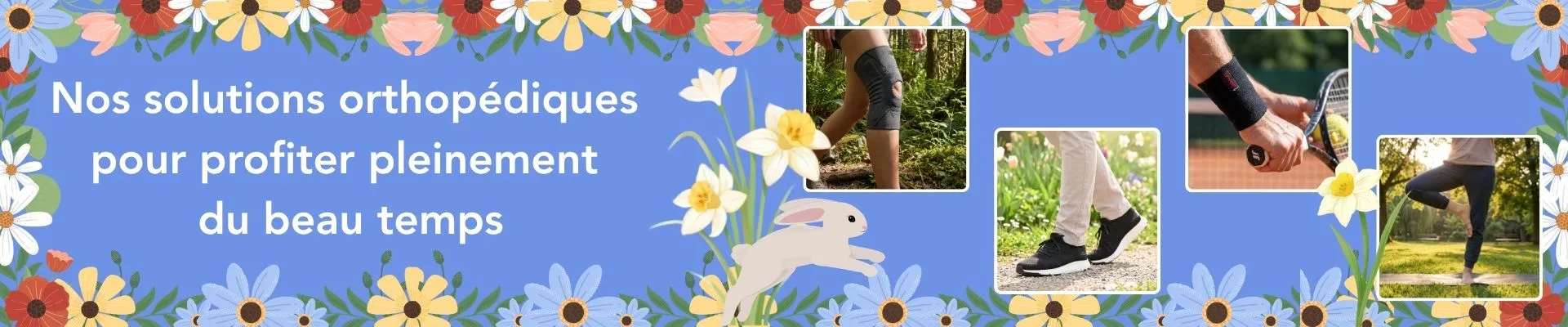Solutions orthopédiques TousOrtho pour profiter pleinement du beau temps : genouillère, chevillère, attelle de poignet et activité physique au printemps