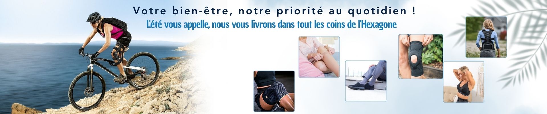 image illustrant les articles d'orthopédie en ligne vendus sur TousOrtho mentionnant la livraison sur toute la France