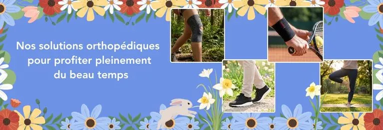 Solutions orthopédiques TousOrtho pour profiter pleinement du beau temps : genouillère, chevillère, attelle de poignet et activité physique au printemps