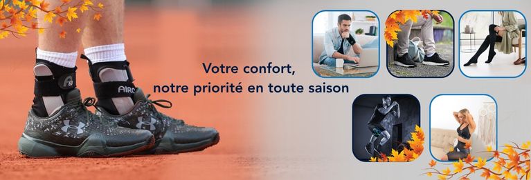 image illustrant les articles d'orthopédie en ligne vendus sur TousOrtho version mobile mentionnant la livraison sur toute la France