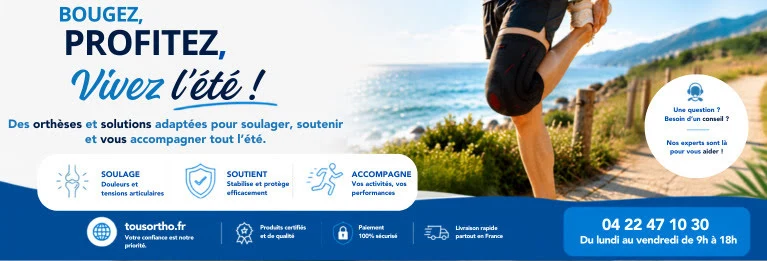 Solutions orthopédiques TousOrtho pour profiter pleinement du beau temps : genouillère, chevillère, attelle de poignet et activité physique au printemps